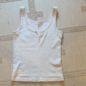 Brandy Melville - White Ribbed Tank Top